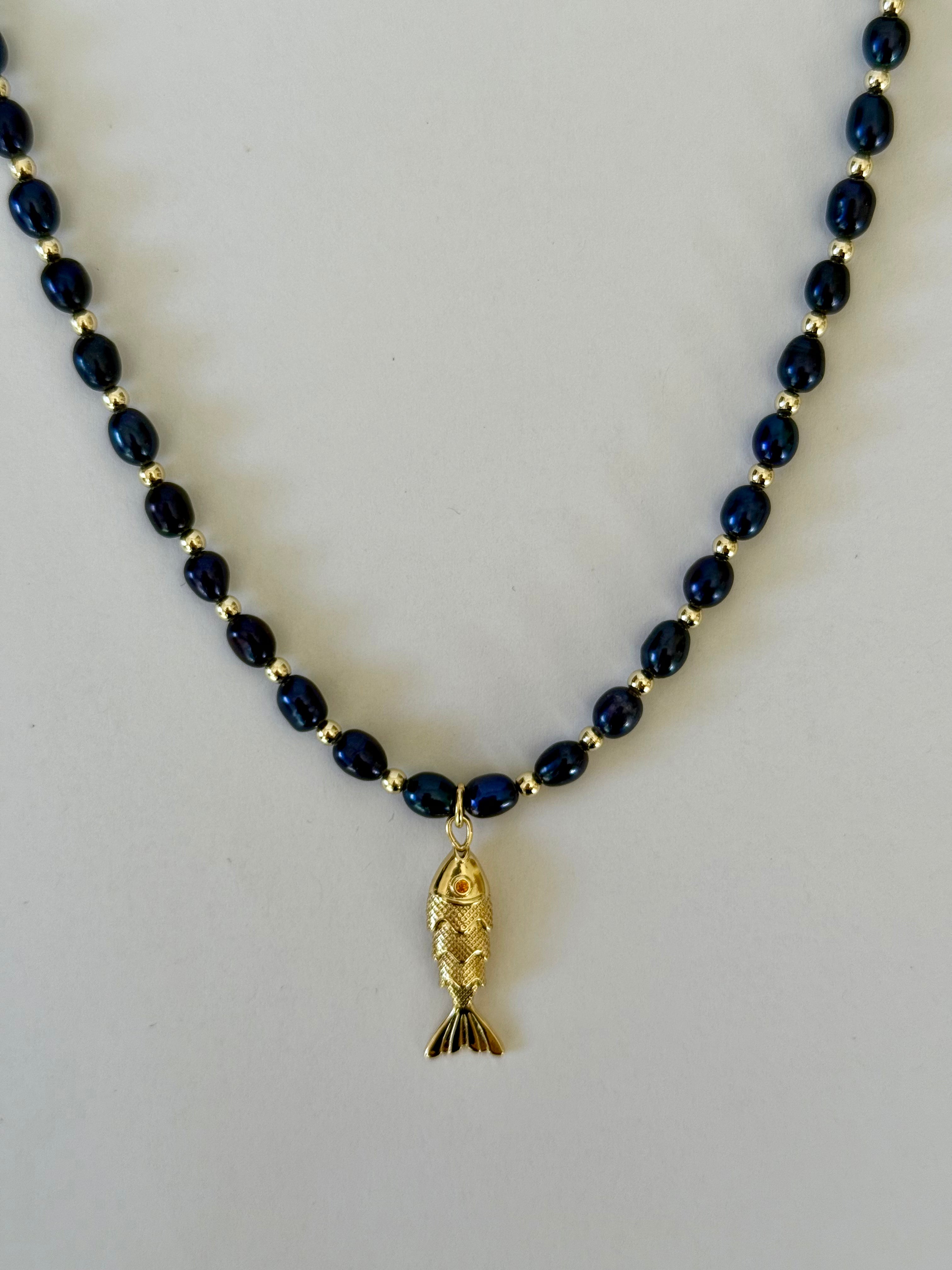 The Navy Fish Necklace