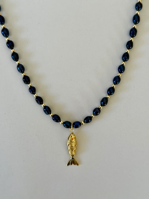 The Navy Fish Necklace